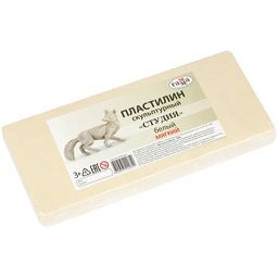 Пластилин скульптурный "Студия", белый, мягкий 1000гр. (2.80.Е100.004.1) "Гамма"