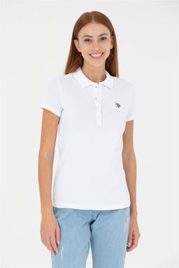 Женская белая базовая футболка - U.s. polo assn фото 3