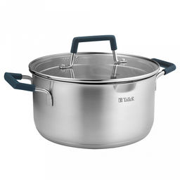 Кастрюля из нержавеющей стали "Ковентри" 4,4л, s0,6мм, дно s2,8мм, стеклянная жаропрочная крышка, обод крышки с перфорацией, ручки с силиконовыми вставками, цветная коробка, "TalleR" (Китай)