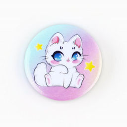 Цена за 10 шт. Значок металлический закатной Милые анимешки, d=2.5 см, МИКС
