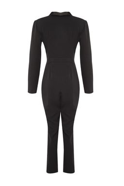 TRENDYOLMILLA Limited Edition Uzun Siyah Saten Yaka Detayl? Dokuma Tulum TWOAW23TU00052  фото 8