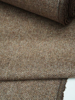Шерсть пальтово-костюмная Твид Мелкая елочка цв.бежево-коричневый, ш.1.5м, шерсть-40%, п/э-60% - Купава фото 6