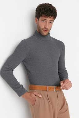 Fume Slim Fit Pamuklu Couple/Cift Bal?kc? Yaka Fitilli Orgu Kazak TMNAW20MG0031