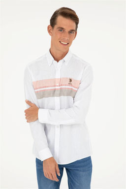 U. S. Polo Assn / Мужская рубашка цвета хаки с длинным рукавом - U.s. polo assn фото 3