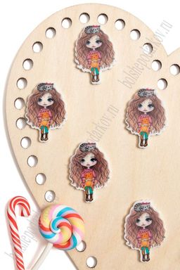 Кабошон-вырубка "Девочка" 2,6*3,8 см (10 шт) SF-5818, №6