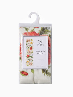 Дорожка на стол Этель Red flowers 40?146 см, 100% хлопок, саржа 190 г/м?