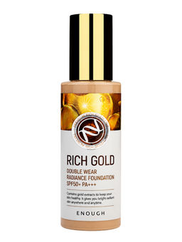 Enough Тональная основа для лица с золотом N23 / Premium Rich Gold Double Wear Radiance Foundation SPF50+ PA+++, бежевый, 100 г