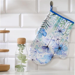 Варежка-прихватка Blue flowers 20х28см,саржа, 100% х/л, ватин 250г/м2