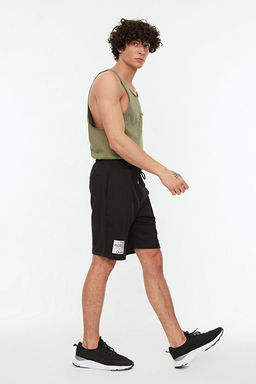 Siyah Regular/Normal Kesim Orta Boy Lastik Bel Ba_c_kl_ Diki_li Bask_l_ _ort TMNSS21SR0212