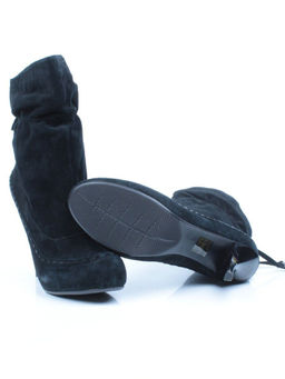 02-002-501/1/21 BLACK Полусапоги женские (натуральная замша,байка) - Фабричный китай фото 11