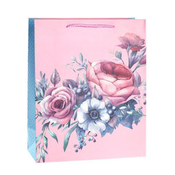 Цена за 12 шт. Пакет подарочный 18x23x10см Цветы / 5101M /уп 12/720/ - ГалеонТрейд фото 4