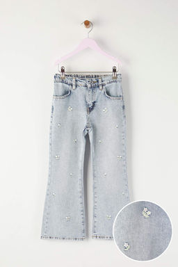 Mavi 100% Pamuk Cicekli Nak?sl?/Islemeli K?z Cocuk Denim Jeans TKDAW26JE00011 - Trendyolmilla фото 2