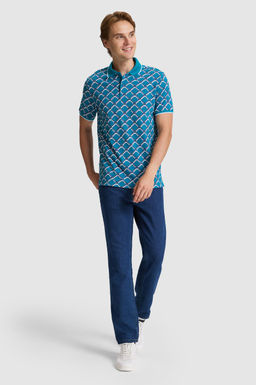 Erkek Petrol Regular Fit Polo Yaka Ti__rt
