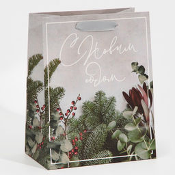 Пакет подарочный новогодний ламинированный «Еловый аромат», MS 18 х 23 х 10 см