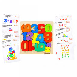 Игрушка "Башня "Цифры" 18*18*1,5см, развивающая, МДФ, ЛХДФ, фанера, картон, в пленке (Россия)