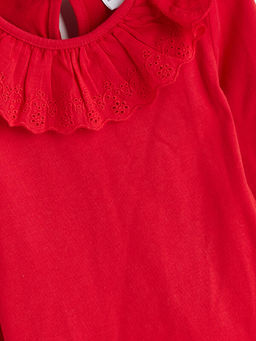 Yaka Detayl? Penye K?z ?ocuk Ti??rt