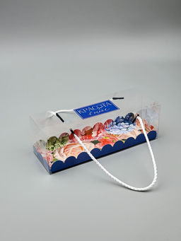 Цена за 5 шт. Коробка под зефир c ручками Красота в тебе, 22.5?7.5?7.5 см, кондитерская упаковка