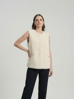 Жилет из кашемира женский 16147 кремовый
