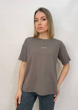 K13447 Футболка OVER SIZE (плотный хлопок) ГРАФИТ