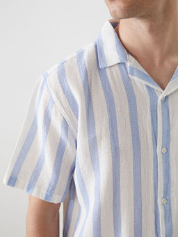 Regular Fit K?sa Kollu Erkek Dokulu G?mlek