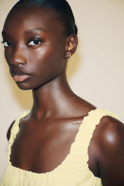 COMBINATION INTERLOCK POPLIN TOP - Zara фото 3