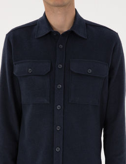 Lacivert Comfort Fit Uzun Kollu G_mlek
