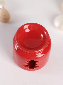 Набор: аромалампа для эфирных масел, мелтсы из воска ароматические Ёлочка, красная, 7.5?7.5?8 см