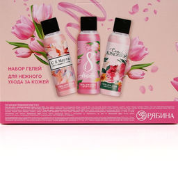 Гель для душа женский «8 Марта!», набор 3×100 мл, Чистое счастье