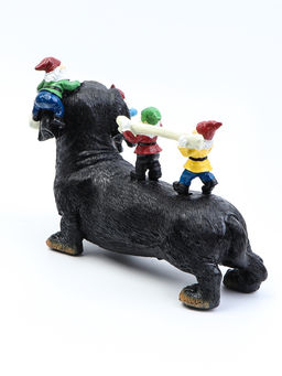 Садовая фигура "Такса с гномами" 20х9х15см