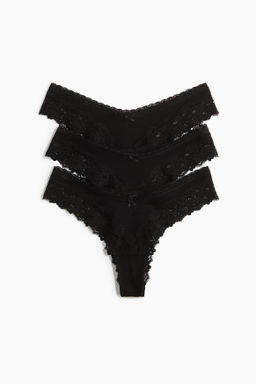 Pack de 3 bragas Brazilian de algod?n y encaje - H&m фото 2