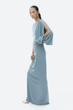 Vestido drapeado con capa decorativa - H&m фото 5