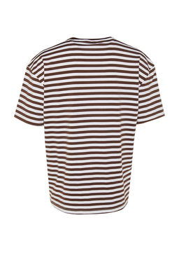 TRENDYOL MAN Siyah Oversize/Genis Kesim Cizgili K?sa Kol T-Shirt TMNSS20TS0511 - Trendyolmilla фото 23