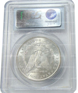 1 доллар 1887 года США Доллар Моргана (в слабе PCGS MS63)