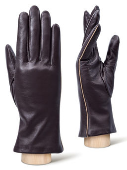 Перчатки женские 100% ш IS967 d.brown/cream