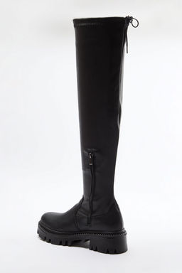 Trendyolmilla Shoes Siyah Strec Diz Ustu Kal?n Taban Kad?n Cizme TAKAW25CZ00014  фото 9