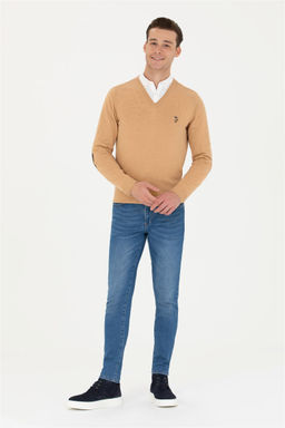U. S. Polo Assn Мужской базовый свитер песочного меланжа - U.s. polo assn фото 11