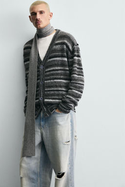 STRIPED JACQUARD CARDIGAN - Zara фото 6