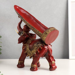 Подставка под бутылку полистоун «Слон с попоной с кисточками», 29×28×10.5 см