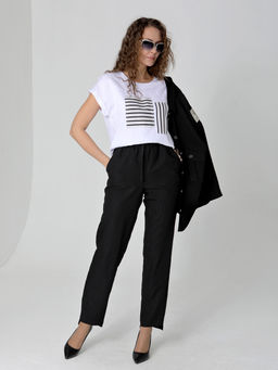 25232 Блуза белый/черный - Dizzyway фото 4