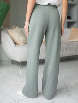 Брюки прямые из премиального футера двухнитки с эластаном - Vilatte фото 3