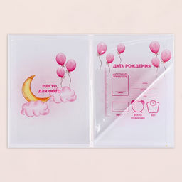 Папка под свидетельство о рождении Слоник розовый тон, А5 - Дарим Красиво фото 3