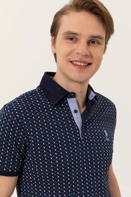 U. S. Polo Assn Мужская темно-синяя футболка с воротником-поло - U.s. polo assn фото 2