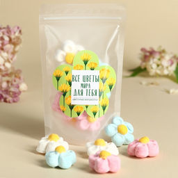 Маршмеллоу в форме цветка Будь счастлива, 55 г.