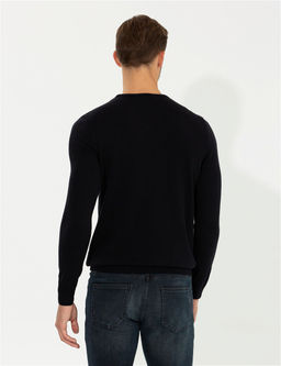 Lacivert Slim Fit Bisiklet Yaka Triko Kazak - Pierre cardin фото 5