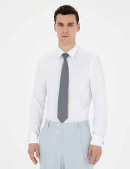 Beyaz Slim Fit Uzun Kollu Klasik G_mlek