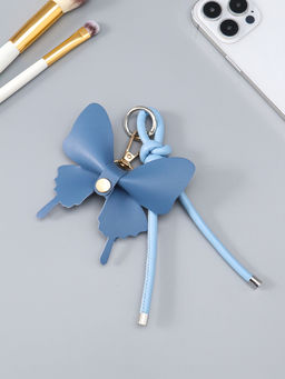Брелок на карабине "Бабочка с узлом" сине-голубой 13,5х9,5х2,5 см