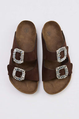 Trendyol Shoes Vizon Tas Aksesuar Detayl? Cift Tokal? Kad?n Terlik TAKSS24TE00002 - Trendyolmilla фото 14