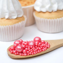 Цена за 2 шт. Новогодняя посыпка кондитерская «Жемчуг» зерна риса в цветной кондитерской глазури, красный, 50 г