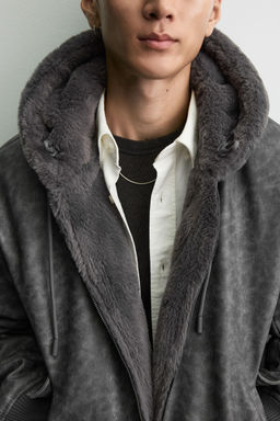 LEATHER EFFECT REVERSIBLE BOMBER JACKET - Zara фото 5
