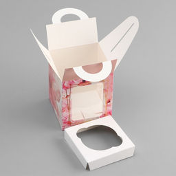 Цена за 5 шт. Коробка для 1 капкейка С Любовью, 9.2?9.2?11.1 см